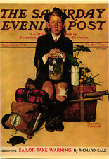 The Saturday Evening Post Norman Rockwell Returning from Camp Postcard Unposted picture