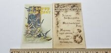 LOT OF TWO Antique 1908 HAPPY NEW YEARS POSTCARDS Embossed CUTE CHERUBS A4 picture