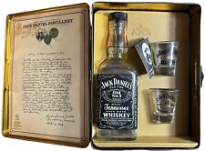 Vintage Jack Daniels Old Time Tennessee Whiskey Tin W/ Bottle & 2 Shot Glasses. picture