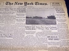 1946 AUGUST 12 NEW YORK TIMES - SHIPS WITH REFUGEES AT HAIFA HARBOR - NT 2632 picture