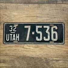 Original UTAH 1932 License Plate - 7-536 - Great Condition picture