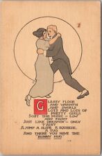 c1910s Romance Greetings Postcard Dancing Couple / Artist-Signed 
