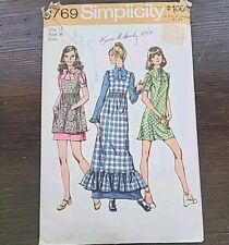 Vtg 70's Rare Simplicity 9769 Summer Pinafore A-line Dress Sewing Pattern- B34