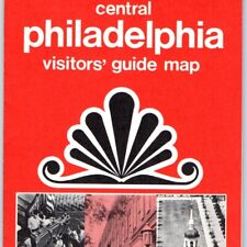 1974 Central Philadelphia Visitors Guide Map Tourist Brochure Schedule PA Vtg 4B picture