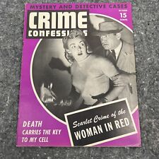 Crime Confessions 10/1943-Woman In Red -WWII era-lurid-violent pulp picture