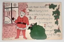 Christmas Post Card Sandford Card Co Santa Claus Children Hurry To Bed picture