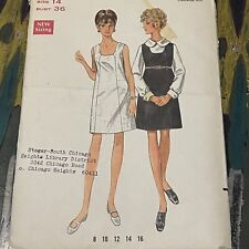 Vintage 1960s Butterick 4911 MCM Dress or Jumper + Top Sewing Pattern 14 UNCUT picture