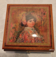 Vintage EDNA HIBEL Art  Reuge Musical Jewelry/Music box Made it Italy picture