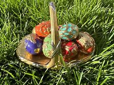Vintage Seasons of Faberge by Franklin Mint Autumn Egg Basket with 9 Eggs picture