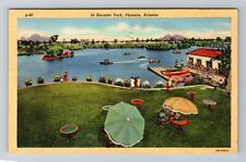 Phoenix AZ-Arizona, In Encanto Park, Aerial, Antique, Vintage c1943 Postcard picture