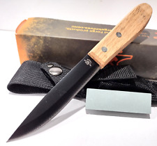 Old Forge Bushcrafter Fixed Blade Skinning Knife + Sheath & Sharpening Stone picture