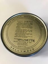 VINTAGE SOCIETY MAKE-UP HOLLYWOOD Max Factor’s Face Powder 4” ROUND TIN 1 1/2” H picture