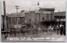 Cripple Creek~Hy A Moos~c1893 Stagecoach @ Commercial Hotel~1950s RPPC Reprint picture