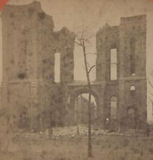 First Parish Church Fire Chicago IL Lovejoy & Foster Stereoview 1872 picture