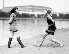 1922 Bathing Beauty Tug of War Old Vintage Photo 8.5