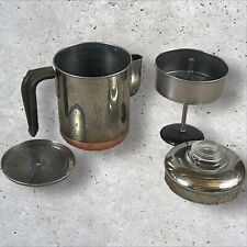 Vintage Revere Ware 1801 Copper Bottom Coffee Pot Percolator 4 Cup Stove Top picture