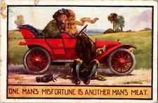 c1912 One Man’s Misfortune Another Man’s Meat Old Car Signed Bernhardt Postcard picture