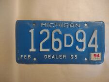 Michigan Dealer License Plate  1993 picture