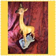 Ruby’s Collection ART Porcelain Giraffe On Wood Stand 1995 Stamped Statue picture