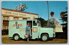 Adohr Milk Truck Dairy Farm Blue Ribbon Cattle Pasadena California Advertising picture