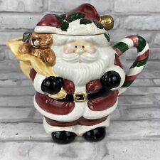 Jay Imports Ceramic Santa Toy Bag Tea Pot 1997 Christmas Holiday Teddy Bear picture
