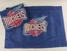 Vintage 90s NBA HOUSTON ROCKETS Basketball 2 Pillow Cases Pair Pin Stripe Logo picture