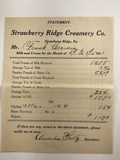 1911 Strawberry Ridge, Pennsylvania Strawberry Ridge Creamery Co. Bill Head picture