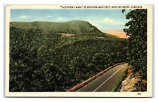 Postcard Old Stony Man elev. 4010 ft, Skyline Drive VA linen 1951 F22 picture
