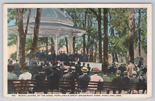 Vtg Post Card Music Lovers at the Oaks, Portland's Great Amusement Park H316 picture