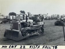 AgF) Found Photo Photograph CAT 22 Old Tractor Vista California 1976 B&W picture