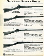 2001 Print Ad of Navy Arms Replica Rifle 1874 Sharps Cavalry, Sniper & Buffalo picture