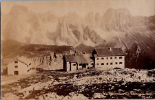 Italy, Dolomites, Houses and the Rosengarten, Vintage Print, ca.1880 Print Came picture