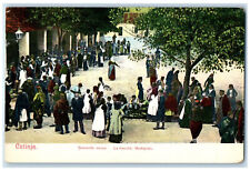 c1910 Buyer Seller View in Cetinje Market Square Montenegro Antique Postcard picture