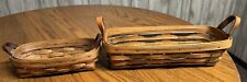 Longaberger 1992 & 1994 Small Baskets With Plastic Liner Set Of 2 One Barn Stamp picture