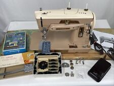 SERVICED Heavy Duty Vtg Singer 403A Sewing Machine Slant Needle Zig Zag 15 Cams picture