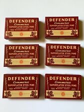 Vintage General Store NOS 6 Boxes Defender Steel Straight Pins. Good For Display picture