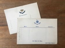 RARE PRE-WW2 HMS INDOMITABLE & ROYAL NAVAL BARRACKS CHATHAM BAND CARDS (F1P4) picture