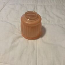 Vintage CASED GLASS Lamp Shade Peach Pink Salmon Ribbed 4 1/4” tall, 2
