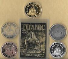 RMS TITANIC APRIL 10-15, 1912 23 KT 100 Th CARD Gold Silver Brass Copper Coins picture
