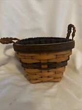 1999 Longaberger Basket Collectors Club Renewal Ruffled Liner Leather Handles picture