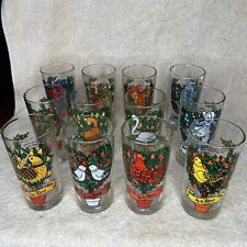1976 FULL SET Vintage TWELVE DAYS OF CHRISTMAS HOLIDAY GLASSES drinking xmas 12 picture