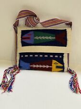 Vintage Woven Tourist Purse Bag Mexican Woven Blanket Boho Crossbody Purse picture