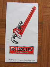 LATE 1950'S RIDGID WORK SAVER TOOL BROCHURE THANKS FOR BUYING picture