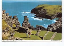 King Arthur’s Castle Tintagel Ruins Cornwall England Cont Postcard Vtg Unposted picture