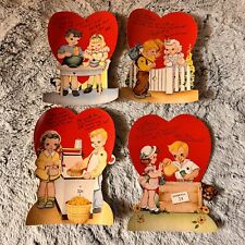 Vintage Valentine Cards Movable 1950s  unused Set Of 4 picture