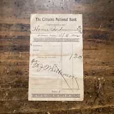 McGregor TX Deposit Slip Citizens National Bank 1902  picture