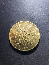 LOT 155 Mexican 50 Peso 1947 37.5 gm or 1.32 oz Gold Coin Replica Brand New picture