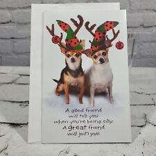 American Greetings Christmas Card Friendship Funny Chihuahuas  picture