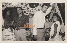 Two Young Men And Two Local Women, Grenada, Postcard Size Photograph, 1960s picture