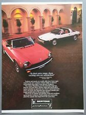 1984 Pininfarina Spider Azzurra & Bertone X1/9 US Market Print Ad FIAT 124 picture